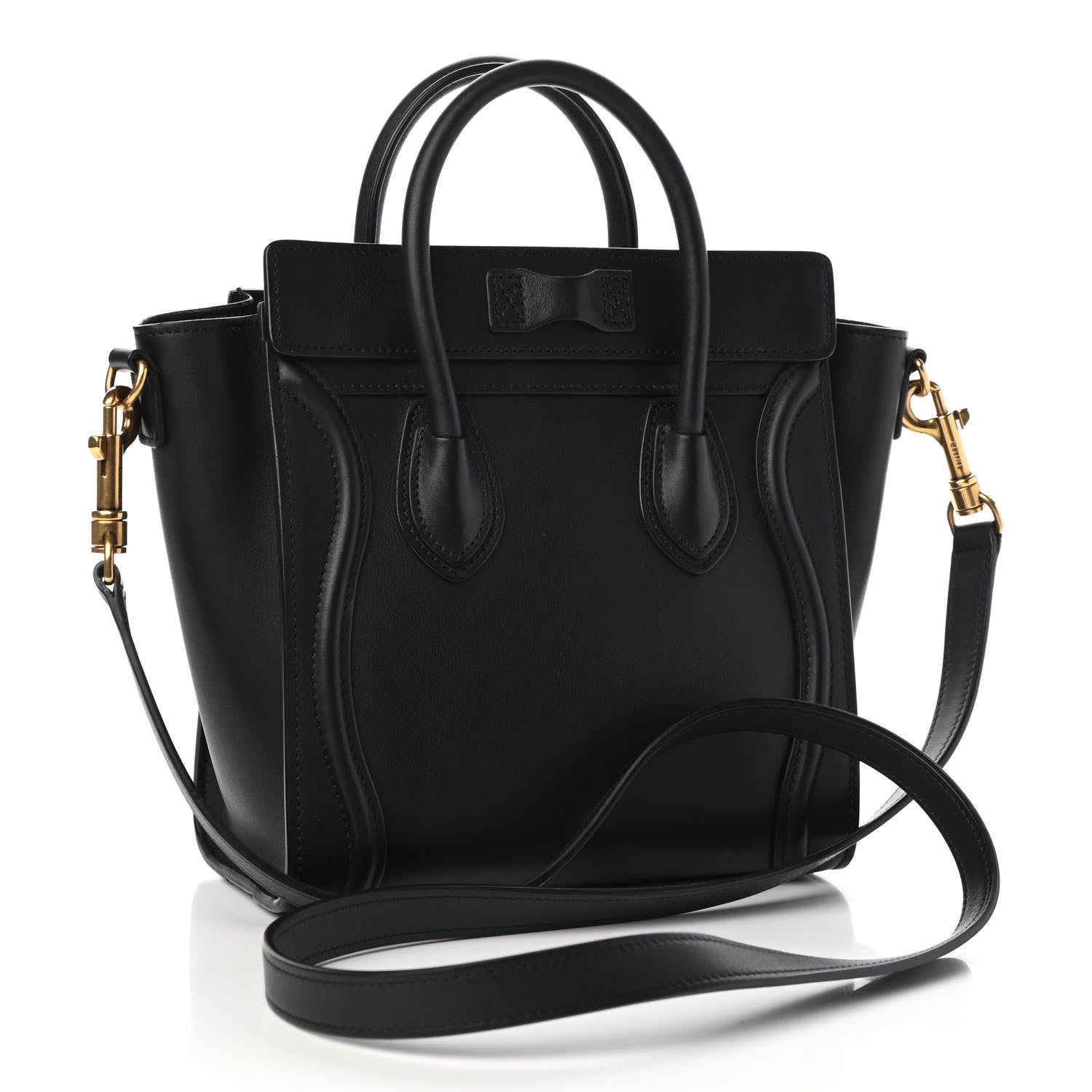 Celine Smooth Calfskin Nano Luggage Black 3 of 9