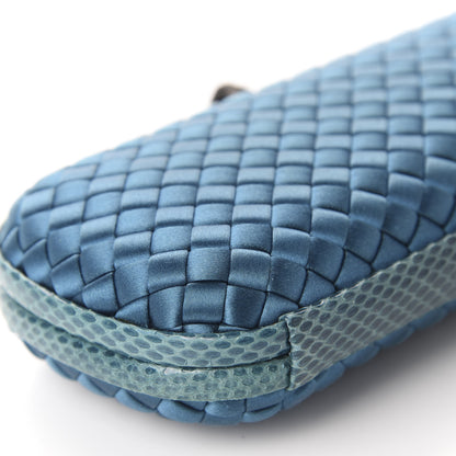 Bottega Veneta Satin Intreccio Impero Ayers Stretch Knot Clutch Turquoise 6 of 9