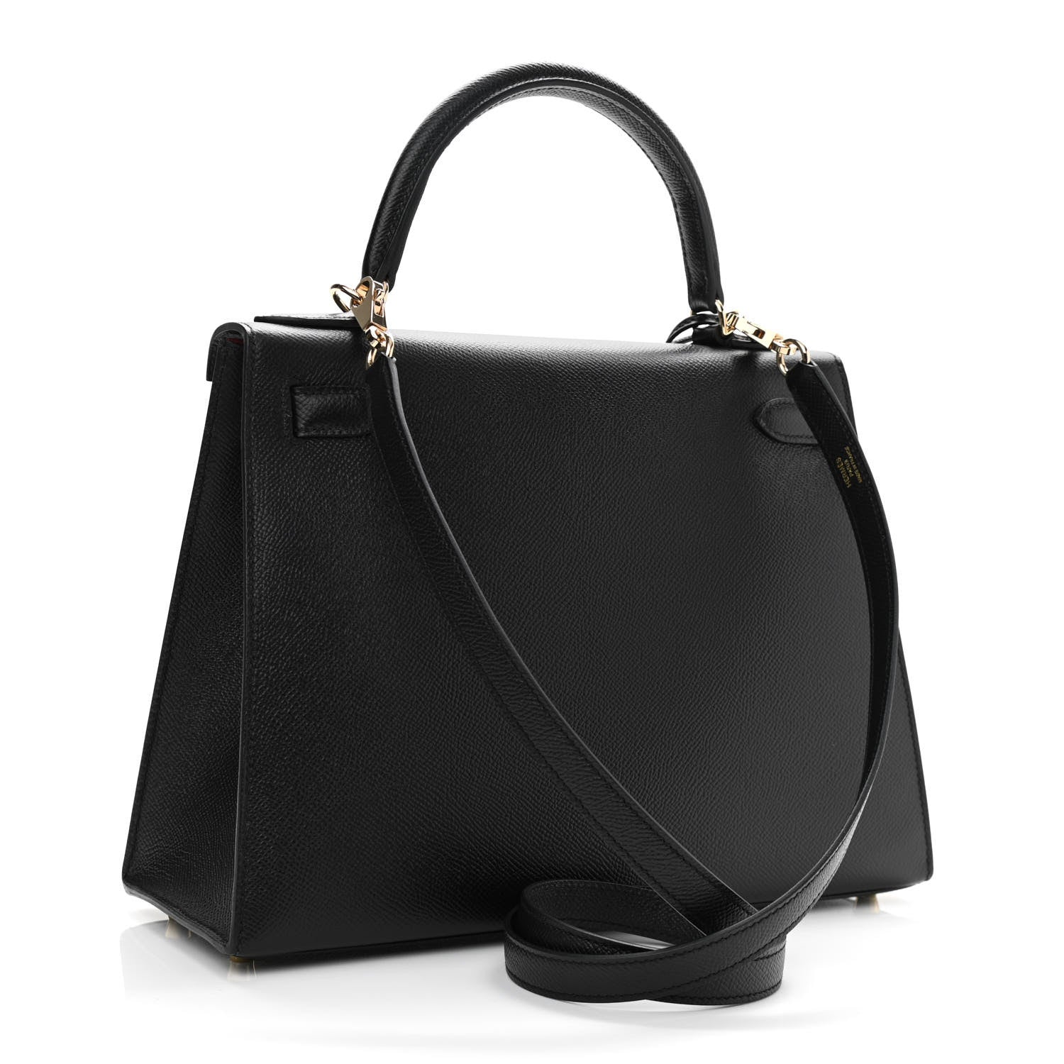Hermes Epsom Horseshoe Kelly Sellier 28 Black Rose Extreme 3 of 13