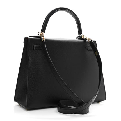 Hermes Epsom Horseshoe Kelly Sellier 28 Black Rose Extreme 3 of 13