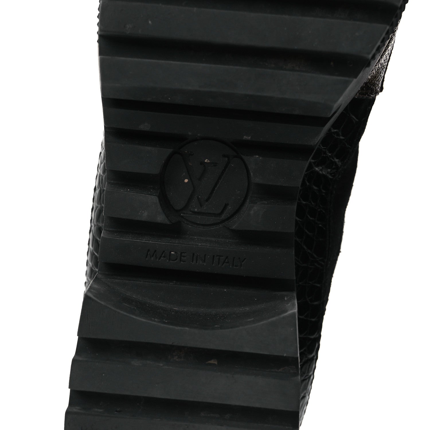 Louis Vuitton Suede Calfskin Crocodile Embossed Patent Monogram Laureate Platform Desert Boots 37 Black 8 of 12