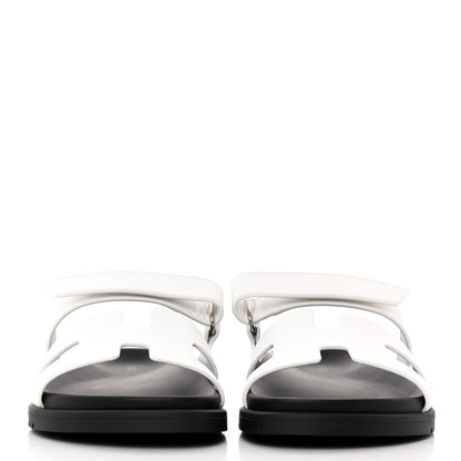 Hermes Calfskin Womens Chypre Sandals 39 White 2 of 9
