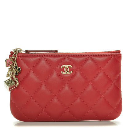 Chanel Lambskin Quilted Small Casino Cosmetic Case Red 1 of 6