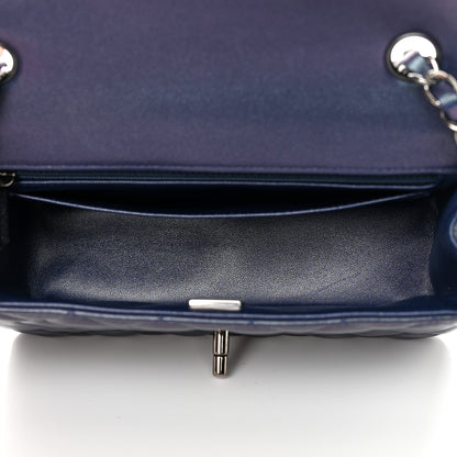 Chanel Iridescent Lambskin Quilted Mini Rectangular Flap Dark Purple 5 of 10