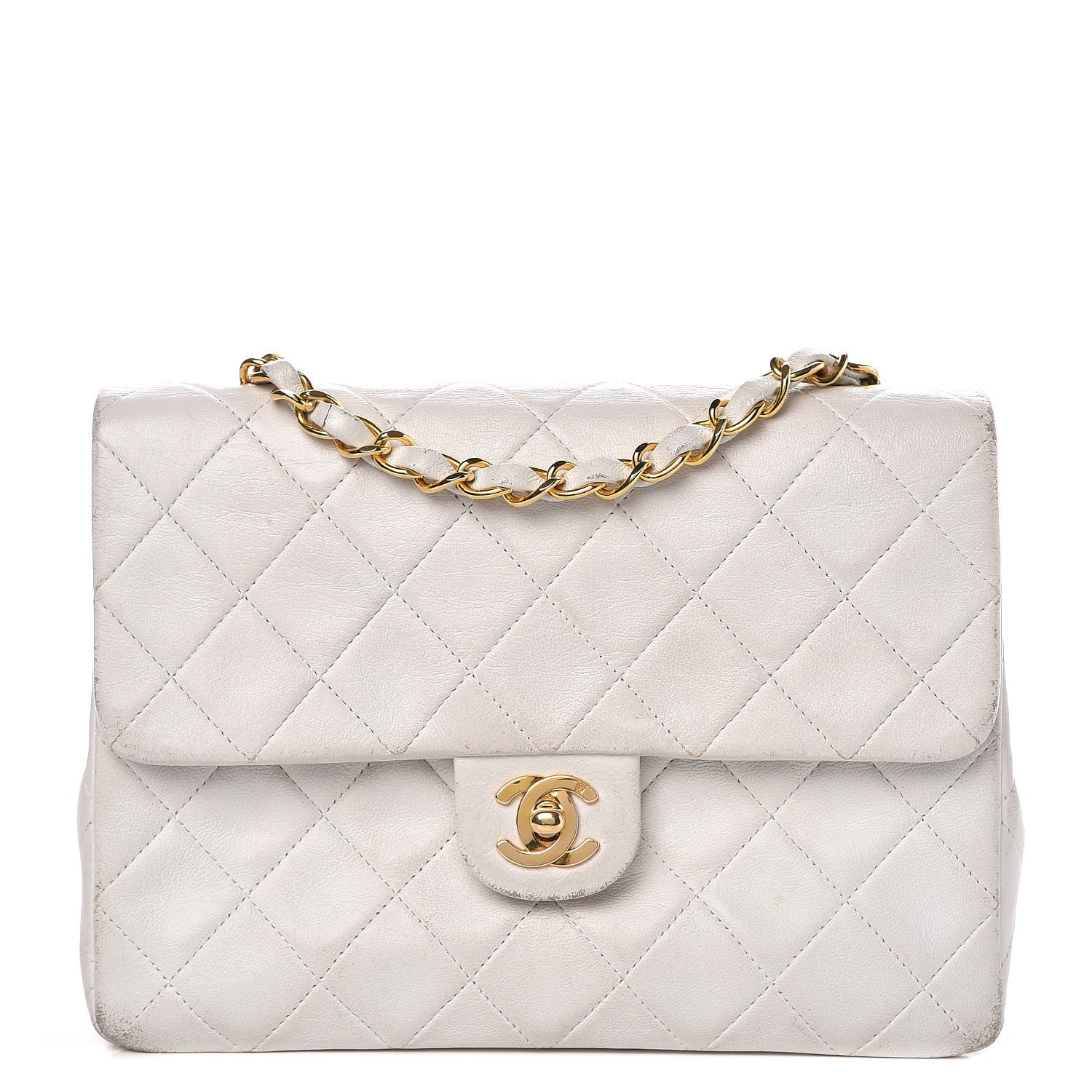 Chanel Lambskin Quilted Small Single Flap White 1 of 17