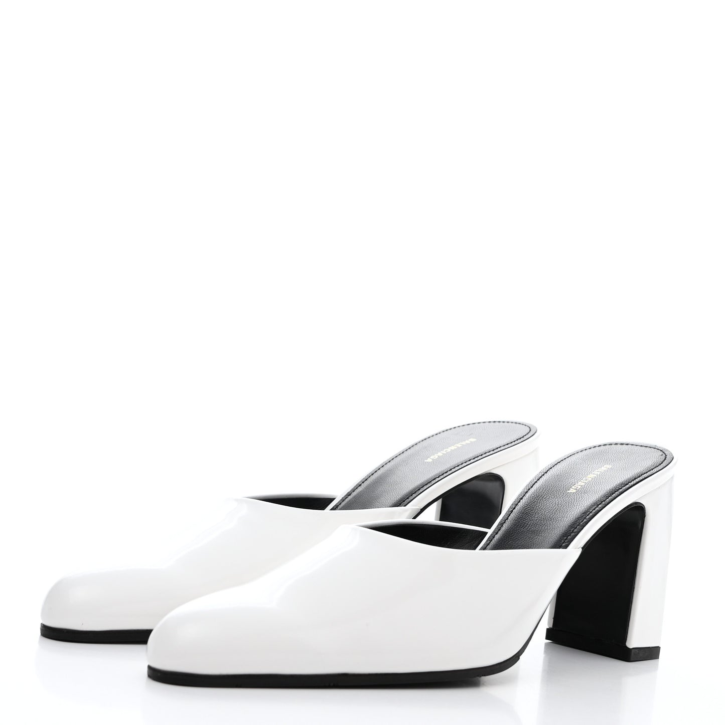 Patinated Calfskin Mule Pumps 37.5 Optic White