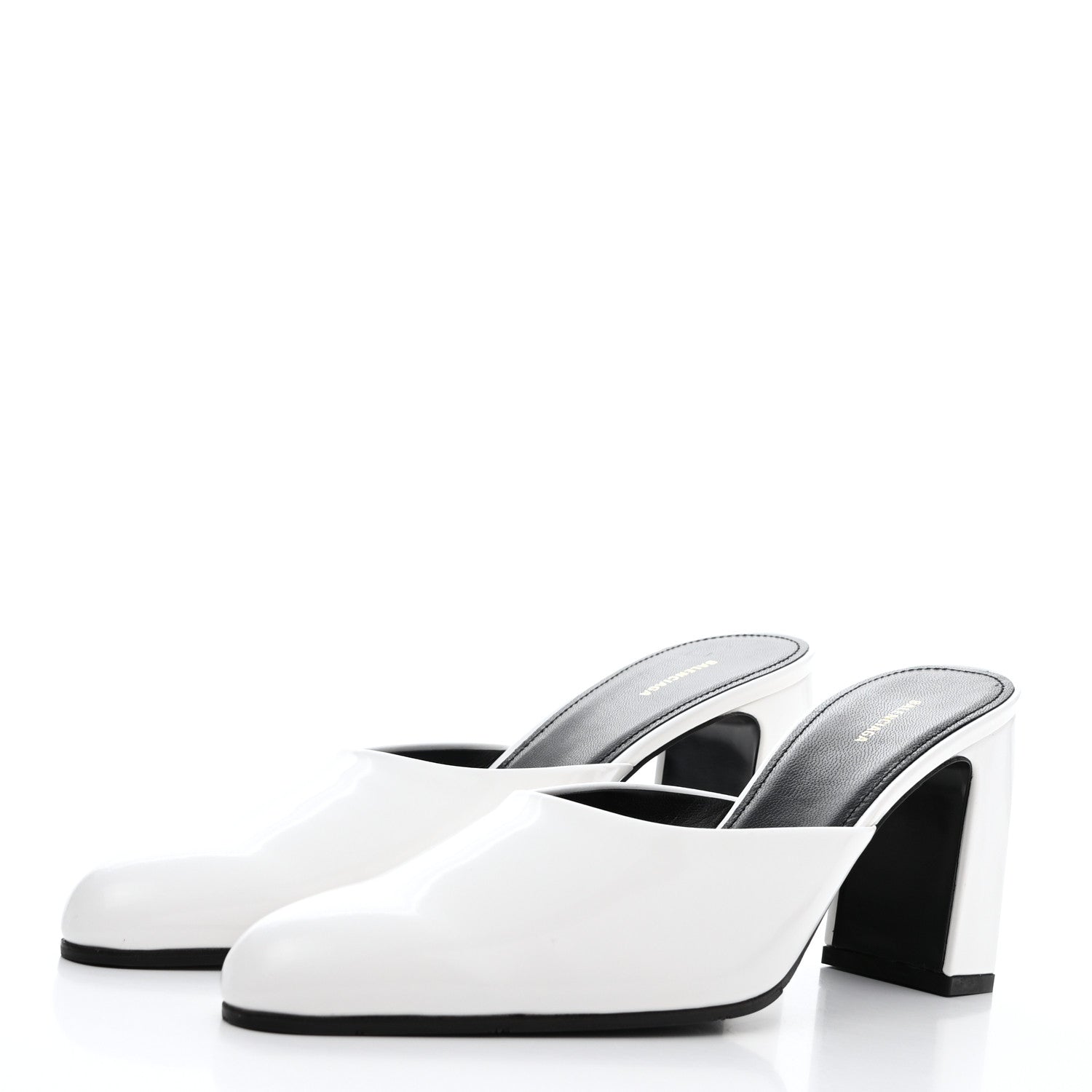 Balenciaga Patinated Calfskin Mule Pumps 37.5 Optic White 3 of 8