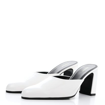Balenciaga Patinated Calfskin Mule Pumps 37.5 Optic White 3 of 8