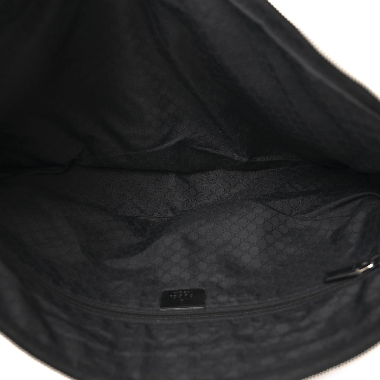 Nylon Calfskin Large Messenger Bag Black