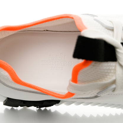 Hermes Knit Calfskin Depart Sneakers 36.5 White 6 of 9