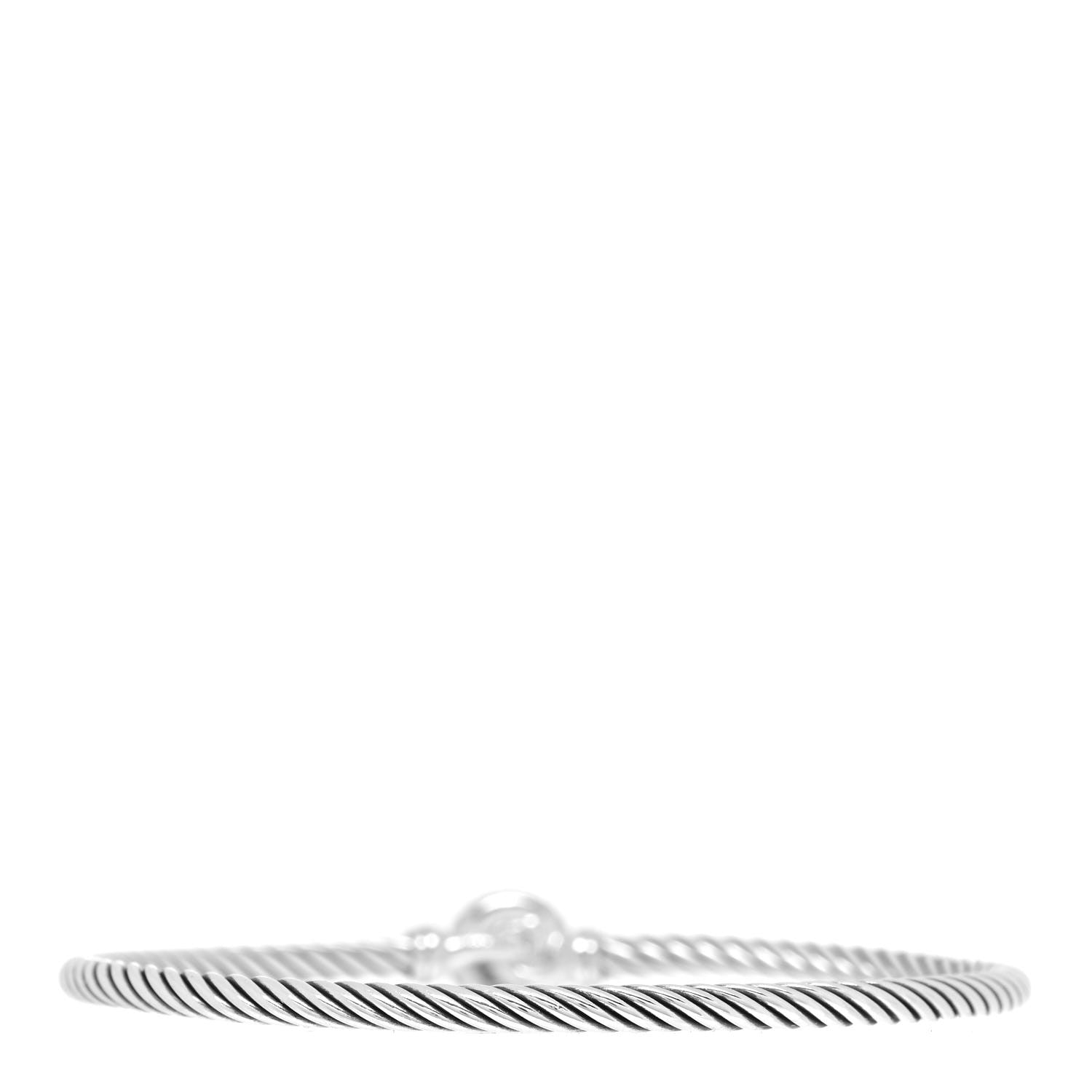 David Yurman Sterling Silver Diamond 3mm Chatelaine Bracelet 2 of 3