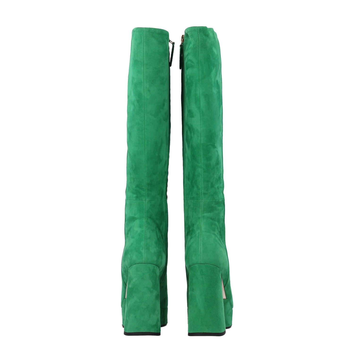 Gucci Kid Scamosciato Knee High Boots 37 Green 6 of 10