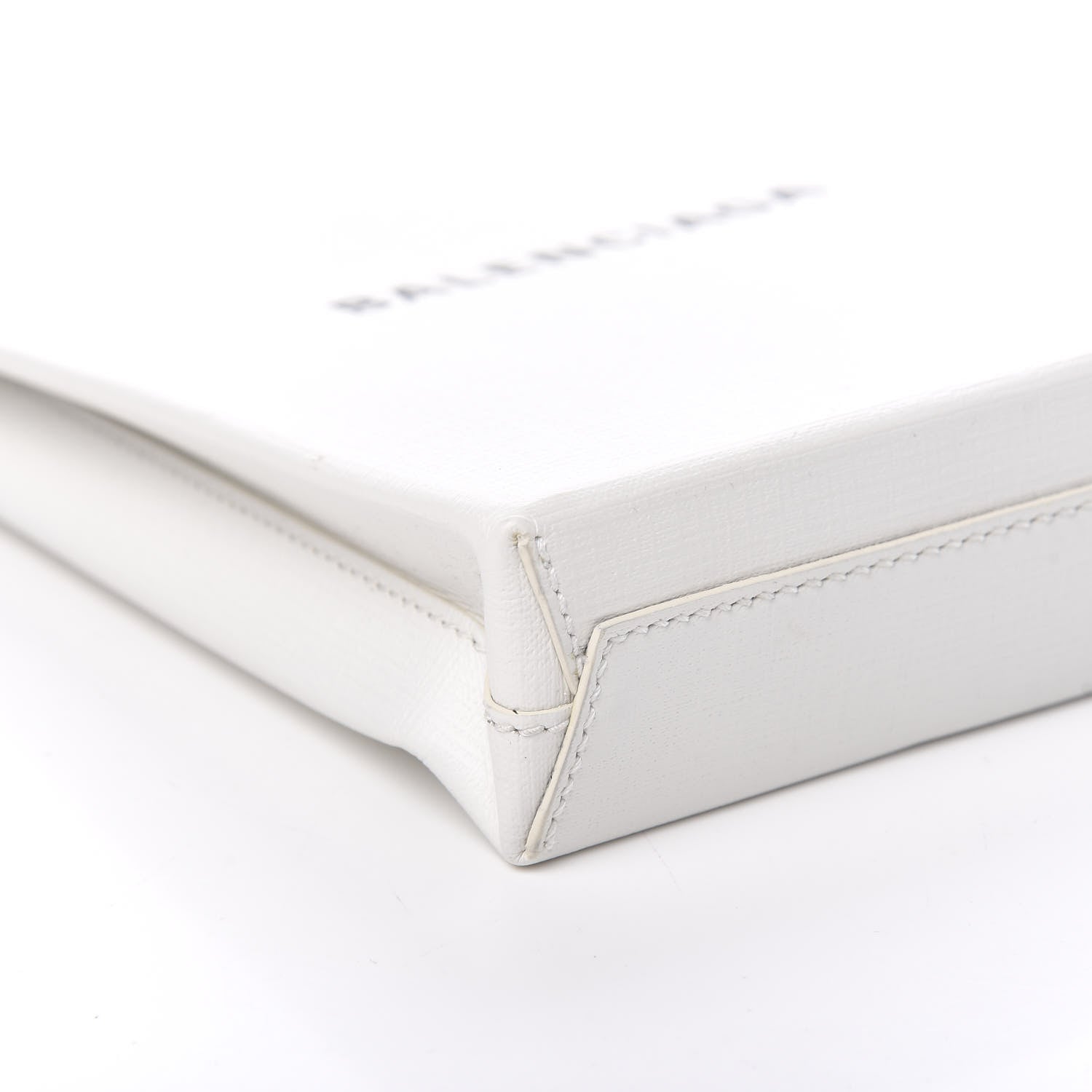 Balenciaga Squared Calfskin Logo Shopping Envelope Clutch White 9 of 10