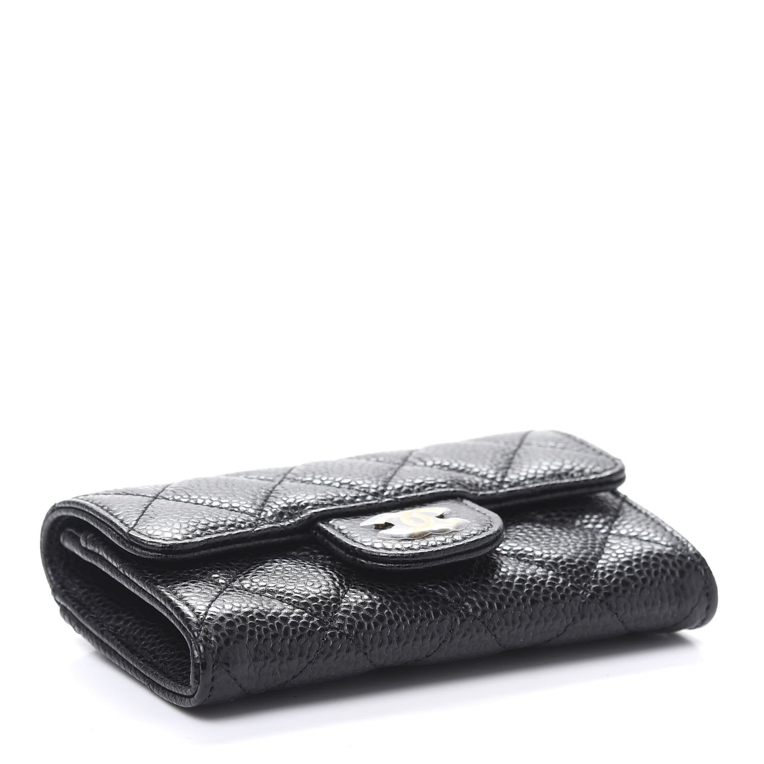 Chanel Caviar Quilted Flap Card Holder Wallet Black 4 of 11