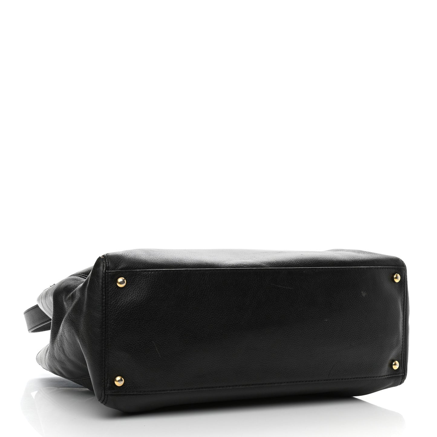 Calfskin Cerf Executive Shopper Tote Black