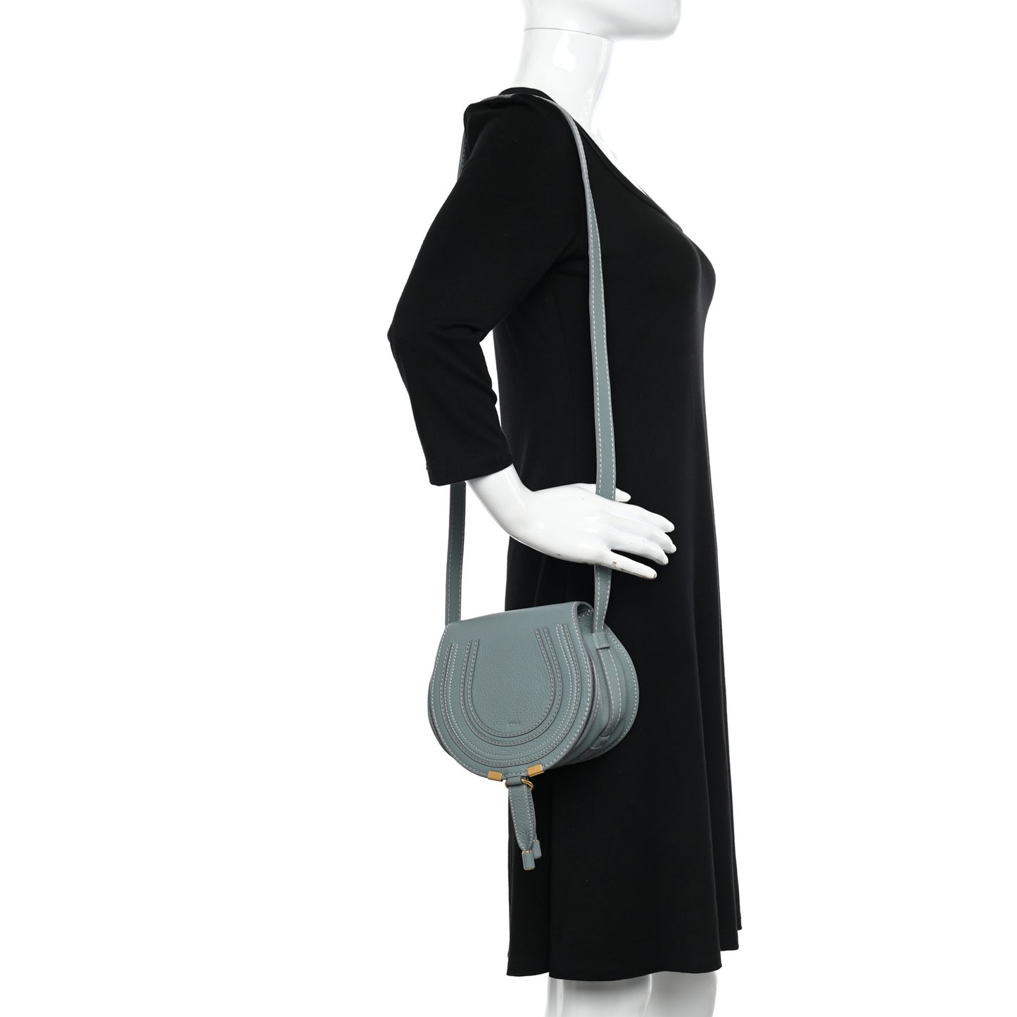 Grained Calfskin Small Marcie Saddle Bag Fresh Mint