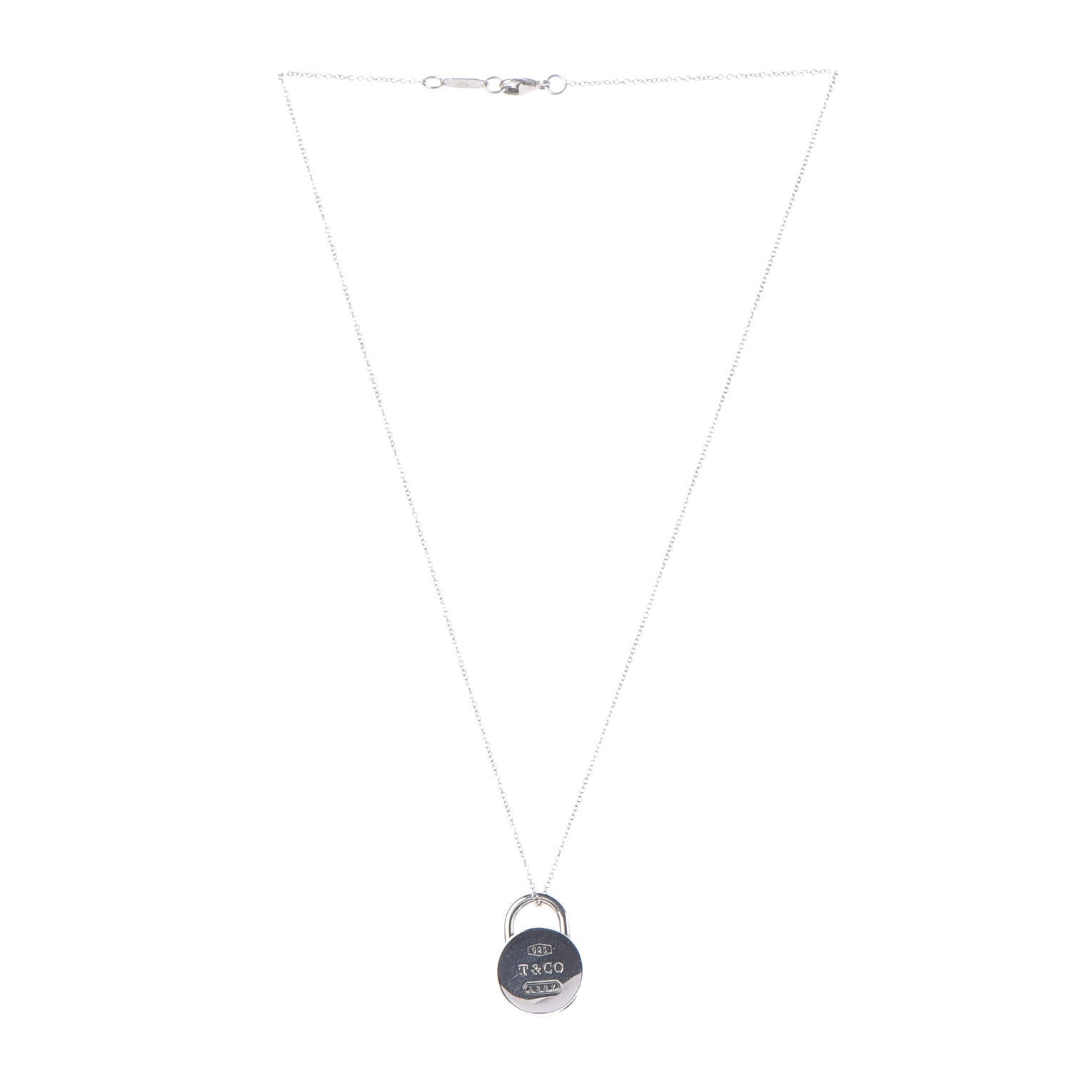 Tiffany Sterling Silver 1837 Circle Lock Necklace 3 of 5
