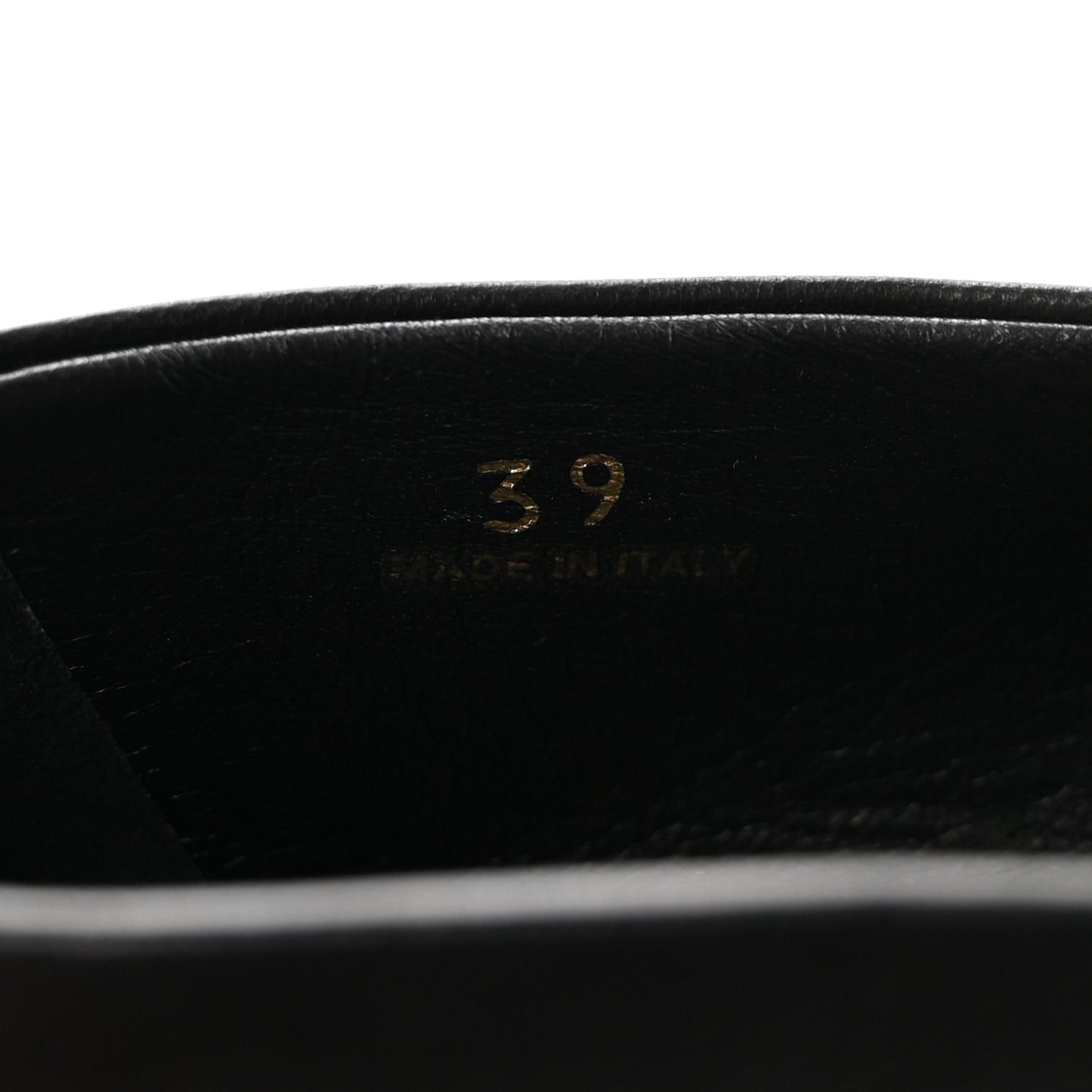 Nappa Metal Triangle Logo Ballet Flats 39 Black