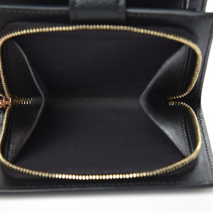 Fendi Vitello Cruise F is Fendi Bi-Color FF 1974 Embossed Compact Wallet Black Maya 5 of 7