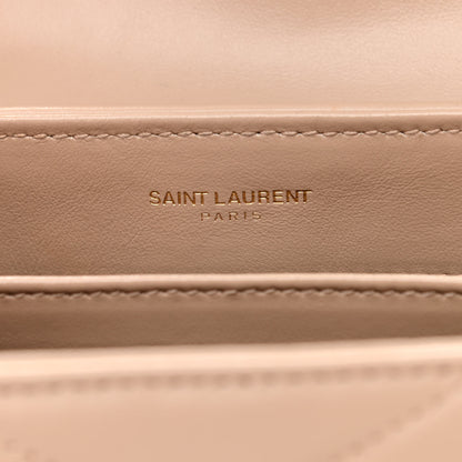 Saint Laurent Calfskin Y Quilted Monogram Toy Loulou Crossbody Bag Dark Beige 6 of 12
