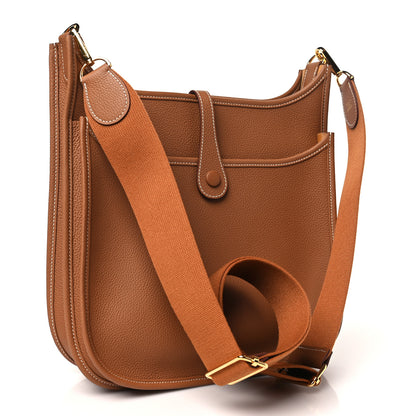 Hermes Taurillon Maurice Evelyne III PM Gold 3 of 11