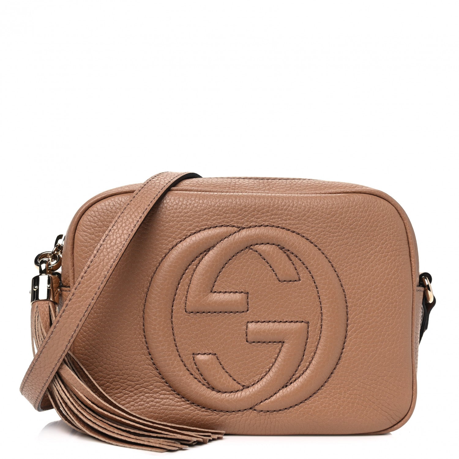 Gucci Pebbled Calfskin Small Soho Disco Bag Camelia 1 of 4