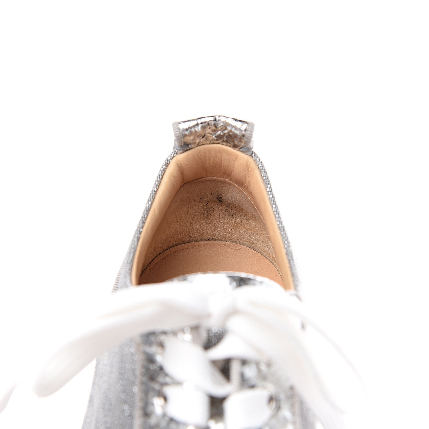 Christian Louboutin Metallic Louis Junior Spikes Flat Sneakers 41 Silver 11 of 11