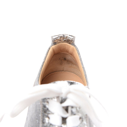 Christian Louboutin Metallic Louis Junior Spikes Flat Sneakers 41 Silver 11 of 11