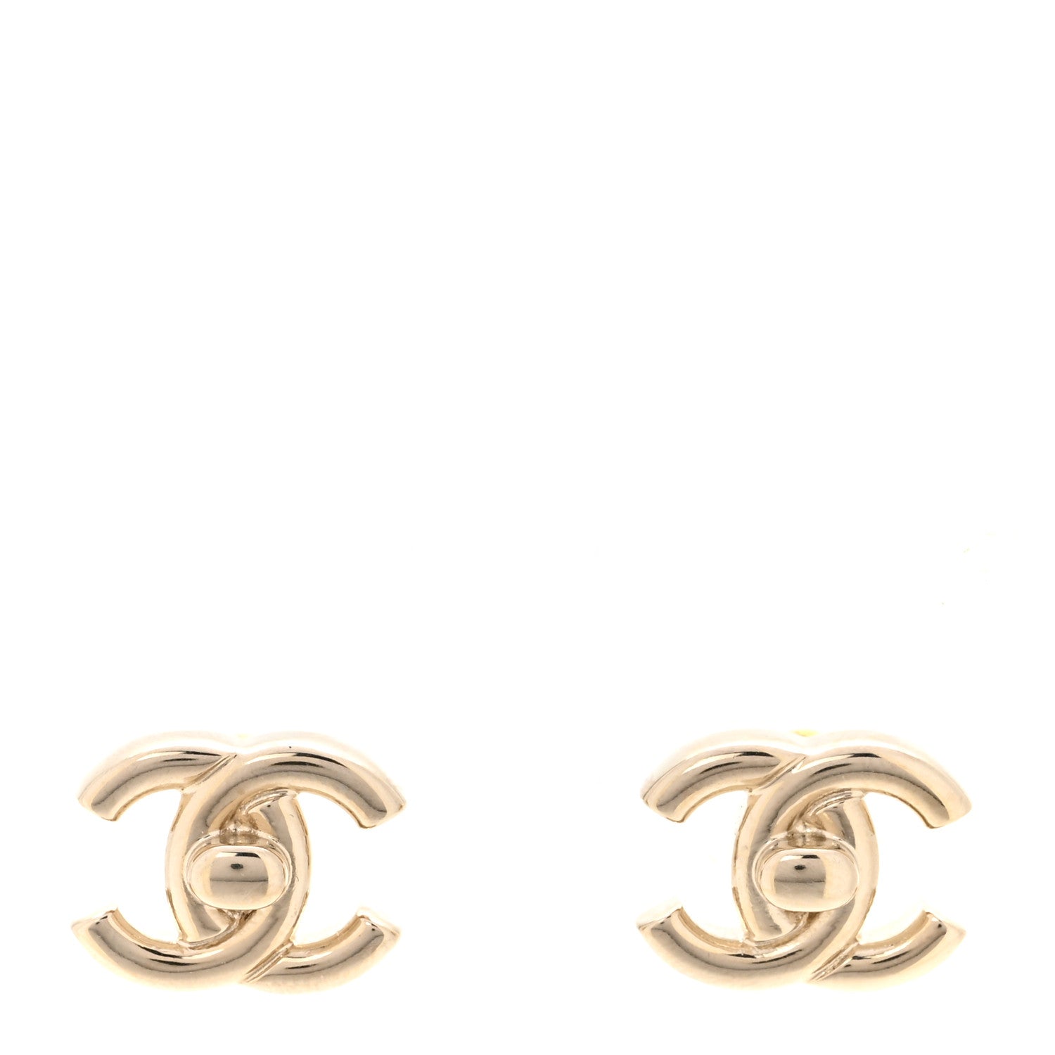 Chanel Metal CC Turnlock Earrings Gold 1 of 5