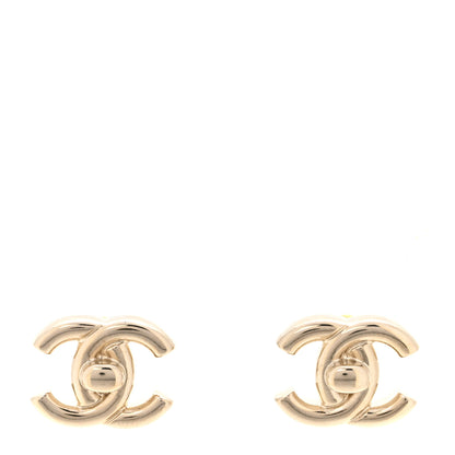 Chanel Metal CC Turnlock Earrings Gold 1 of 5
