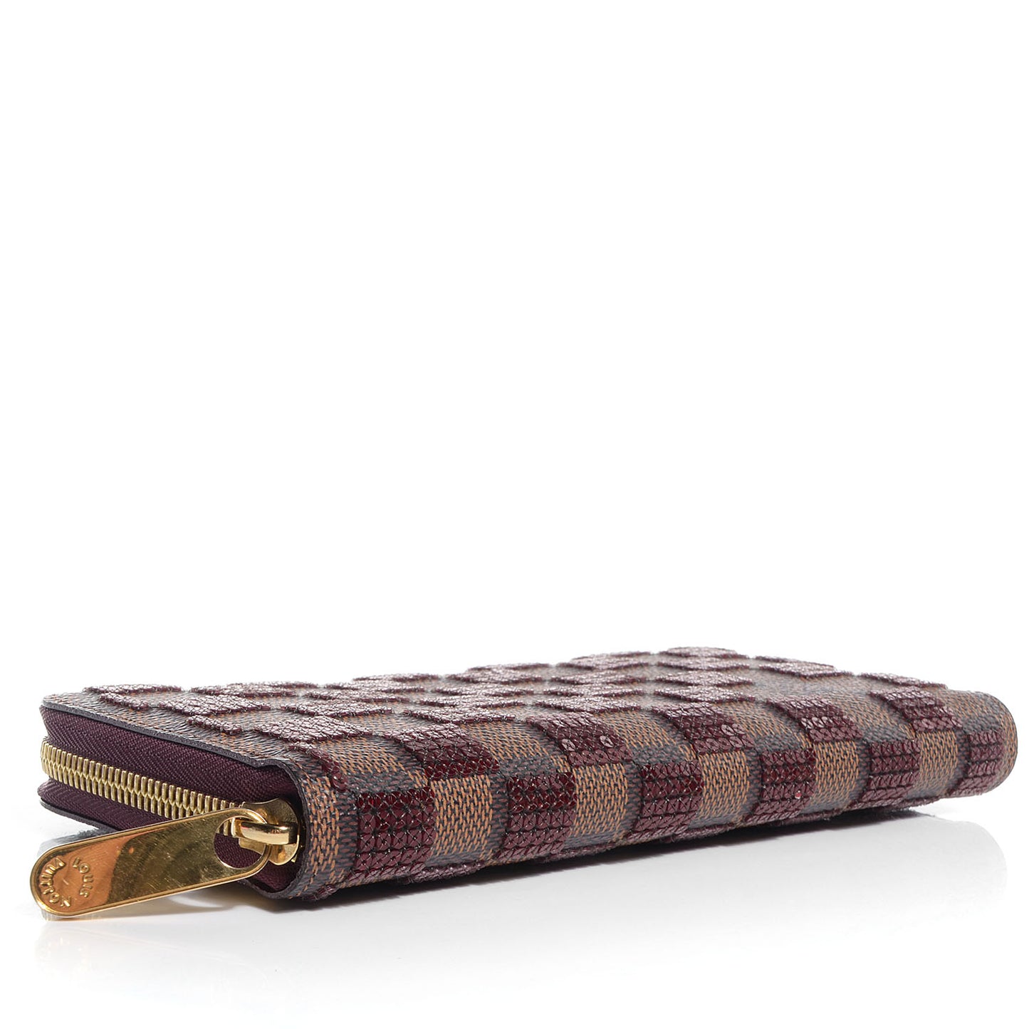 Damier Paillettes Zippy Wallet Red