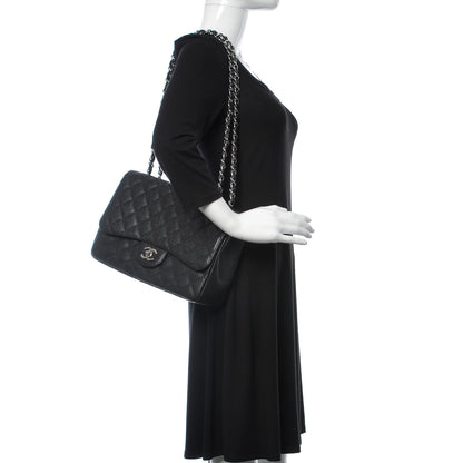 Chanel Caviar Quilted Jumbo Single Flap Black 2 of 10
