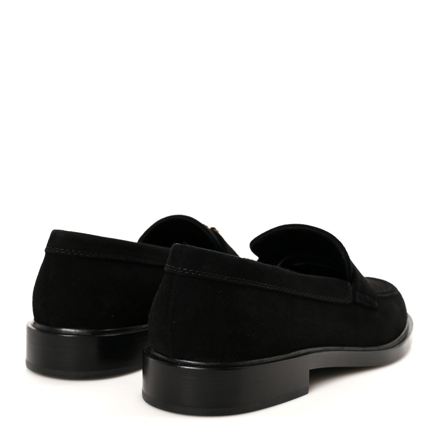 Chanel Suede Kidskin Crystal CC Loafers 38 Black 5 of 11
