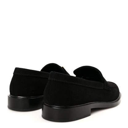 Chanel Suede Kidskin Crystal CC Loafers 38 Black 5 of 11