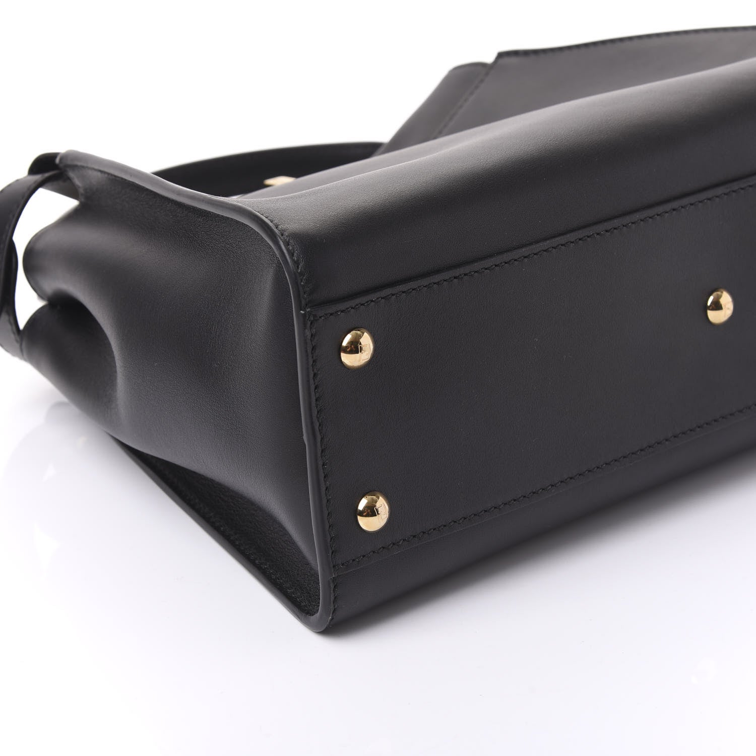 Fendi Vitello Seta Shiny Nappa Medium Peekaboo Iconic Satchel Black 5 of 8