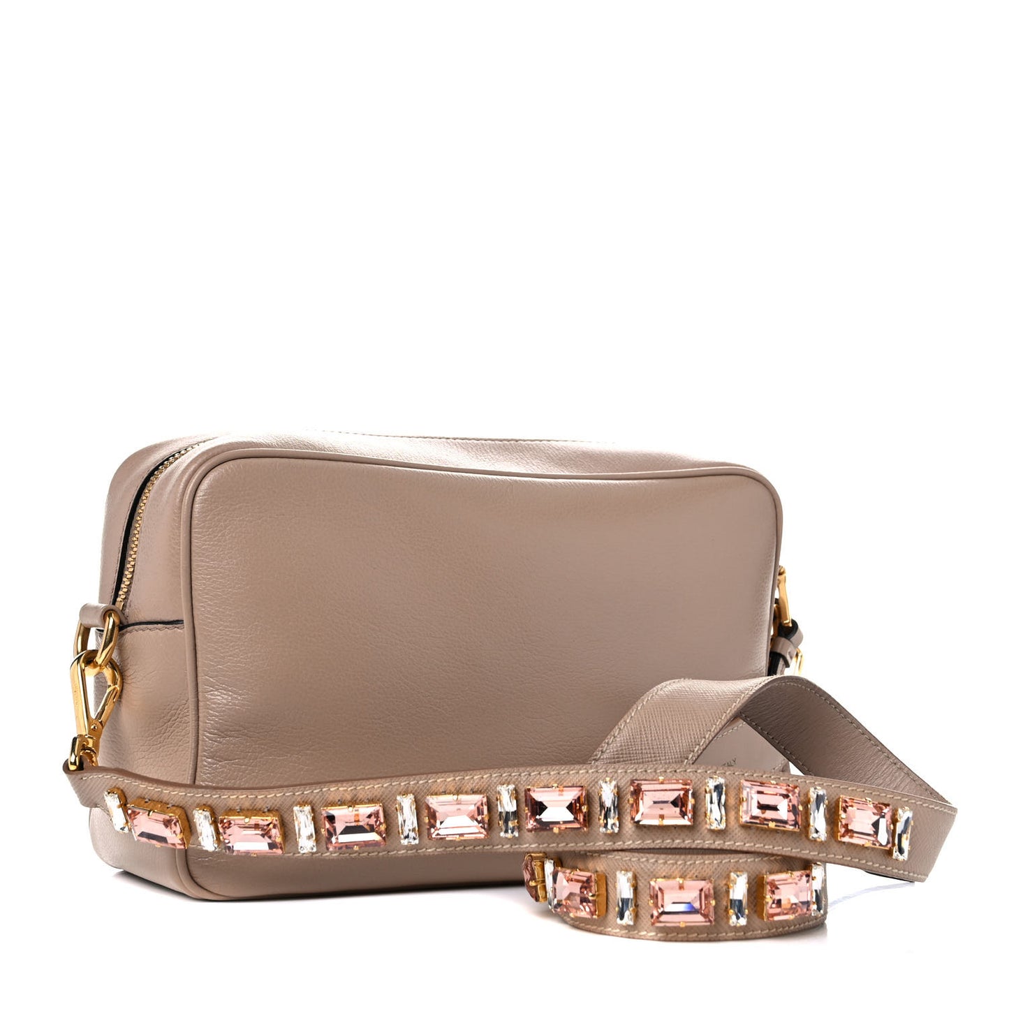 Glace Calfskin Embossed Logo Crossbody Cammeo