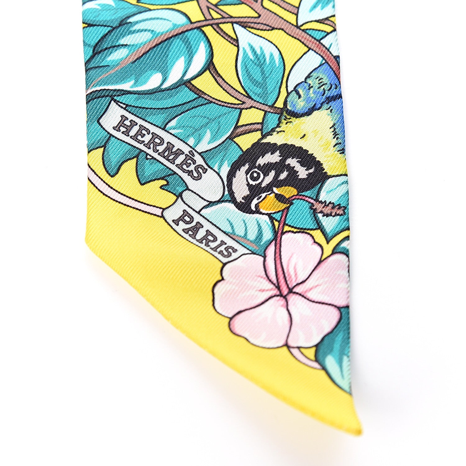 Hermes Silk Jungle Love Love Twilly Jaune Vif Canard 4 of 4