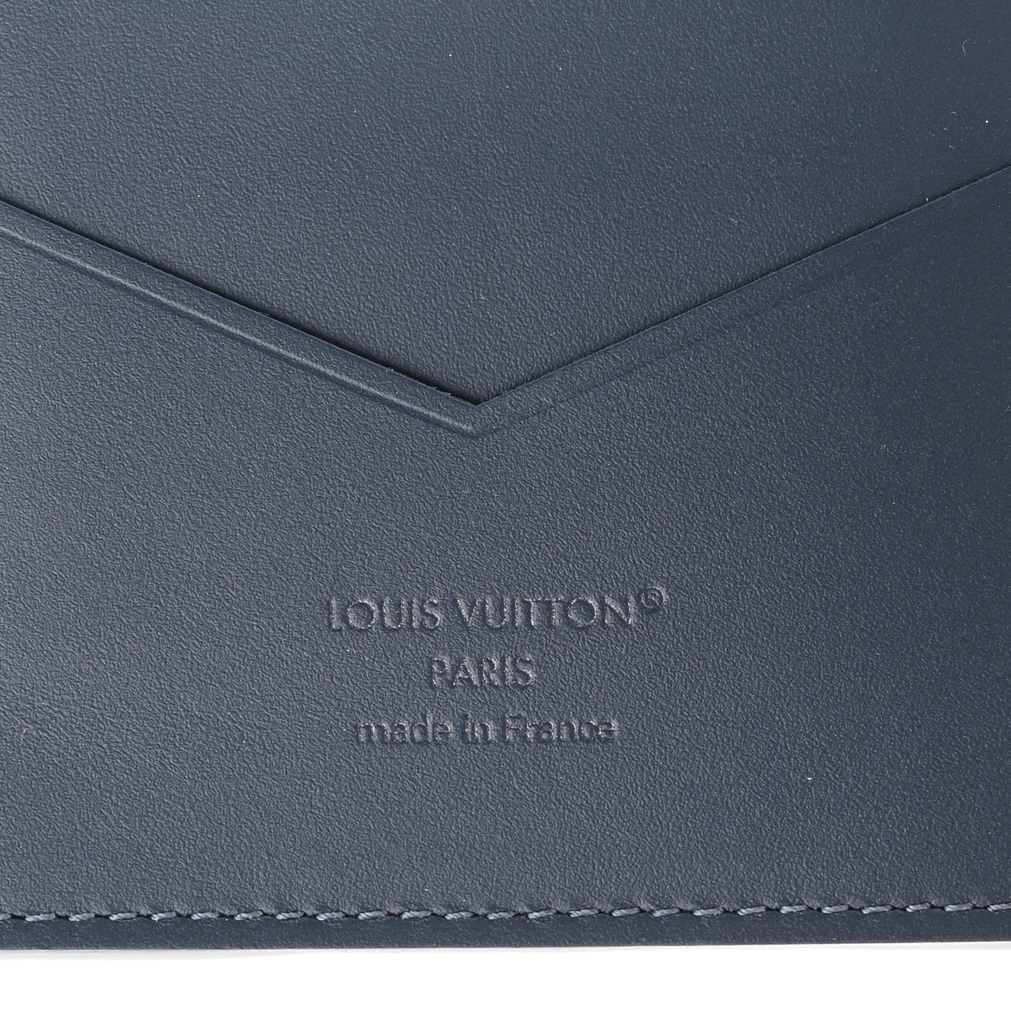 Calfskin Monogram Shadow Passport Cover Navy Blue