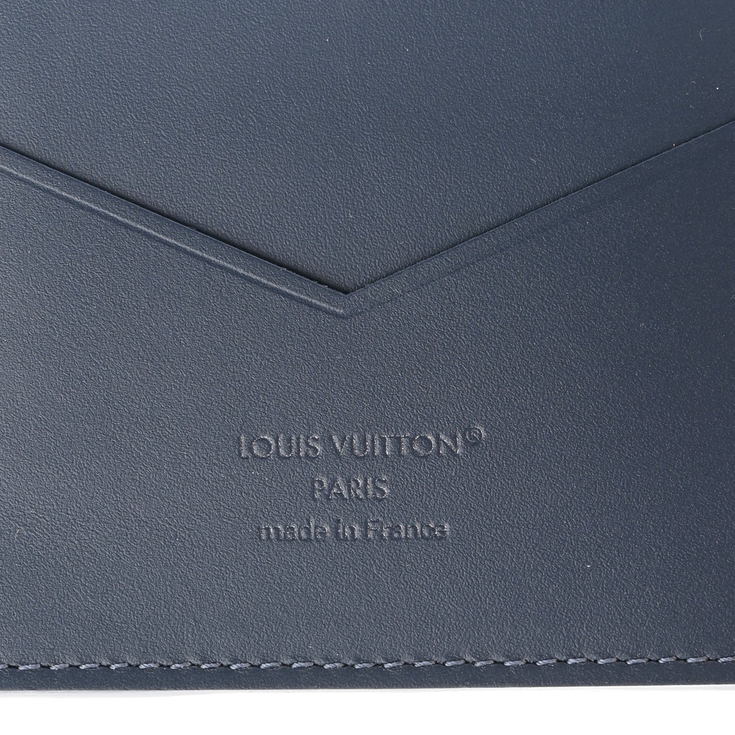 Louis Vuitton Calfskin Monogram Shadow Passport Cover Navy Blue 6 of 6