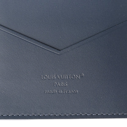 Louis Vuitton Calfskin Monogram Shadow Passport Cover Navy Blue 6 of 6