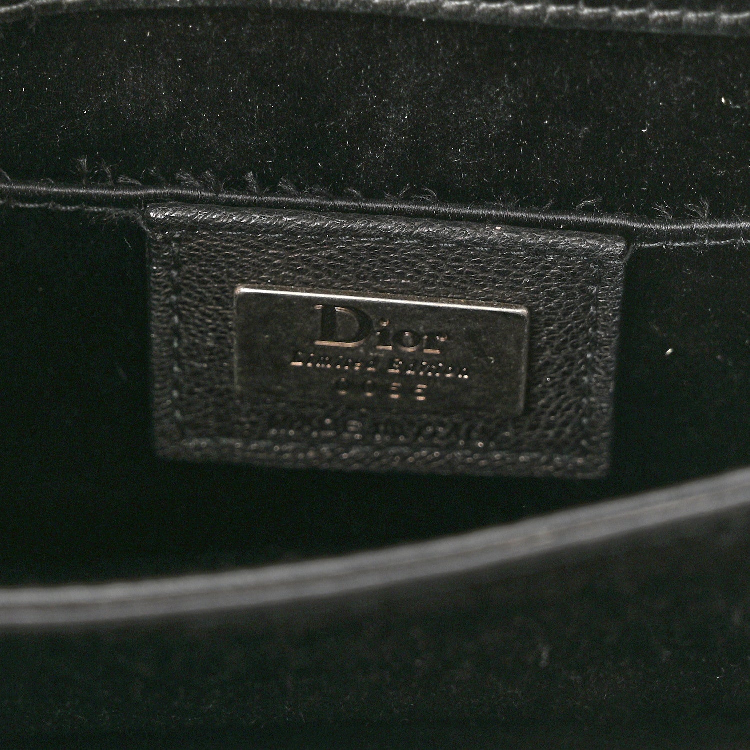 Christian Dior Satin Suede Charms Bag Black 6 of 9