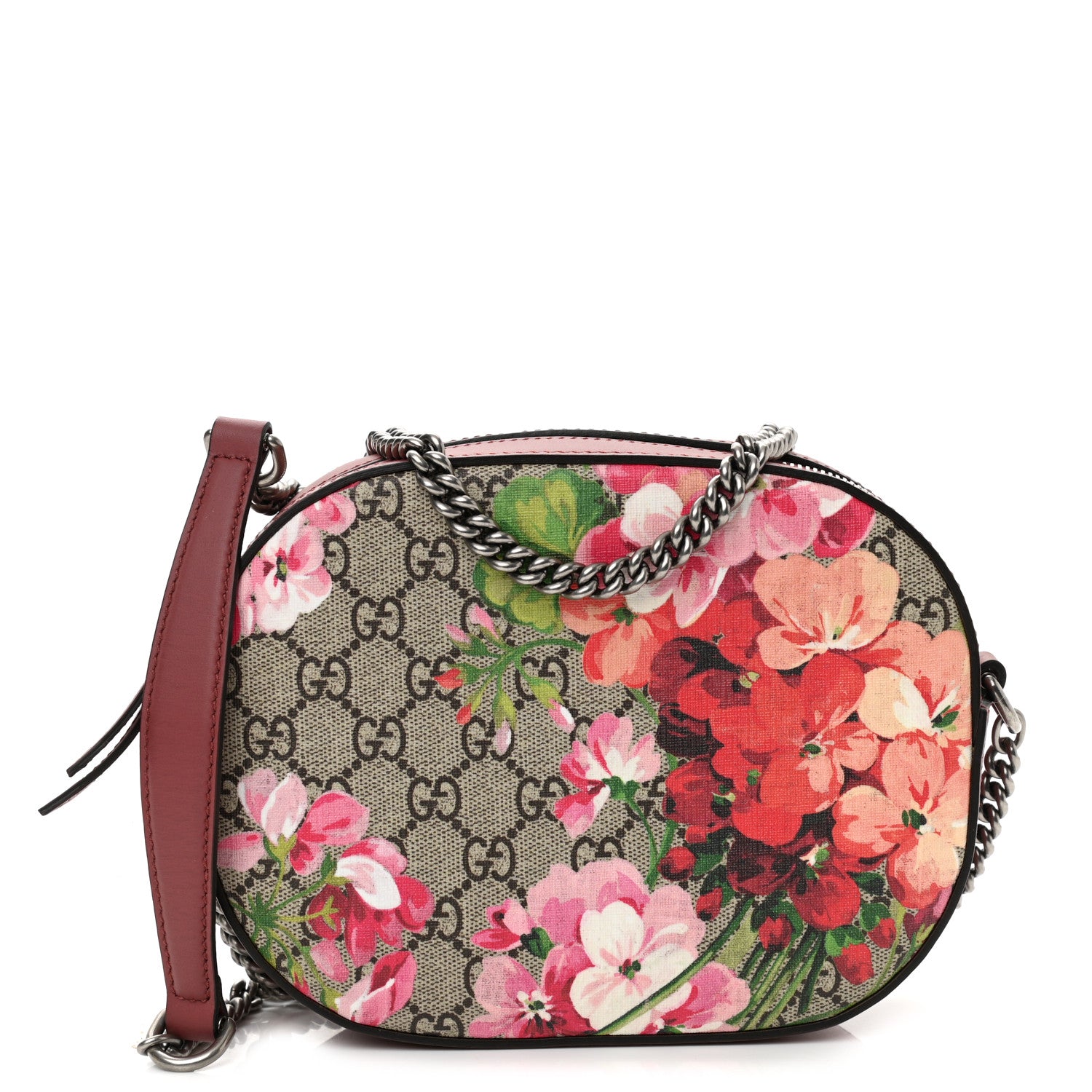 Gucci GG Supreme Monogram Blooms Mini Chain Shoulder Bag Beige Multicolor Dry Rose 1 of 10