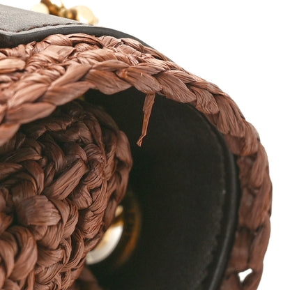 Saint Laurent Raffia Calfskin Monogram Medium Niki Chain Satchel New Nut 11 of 11