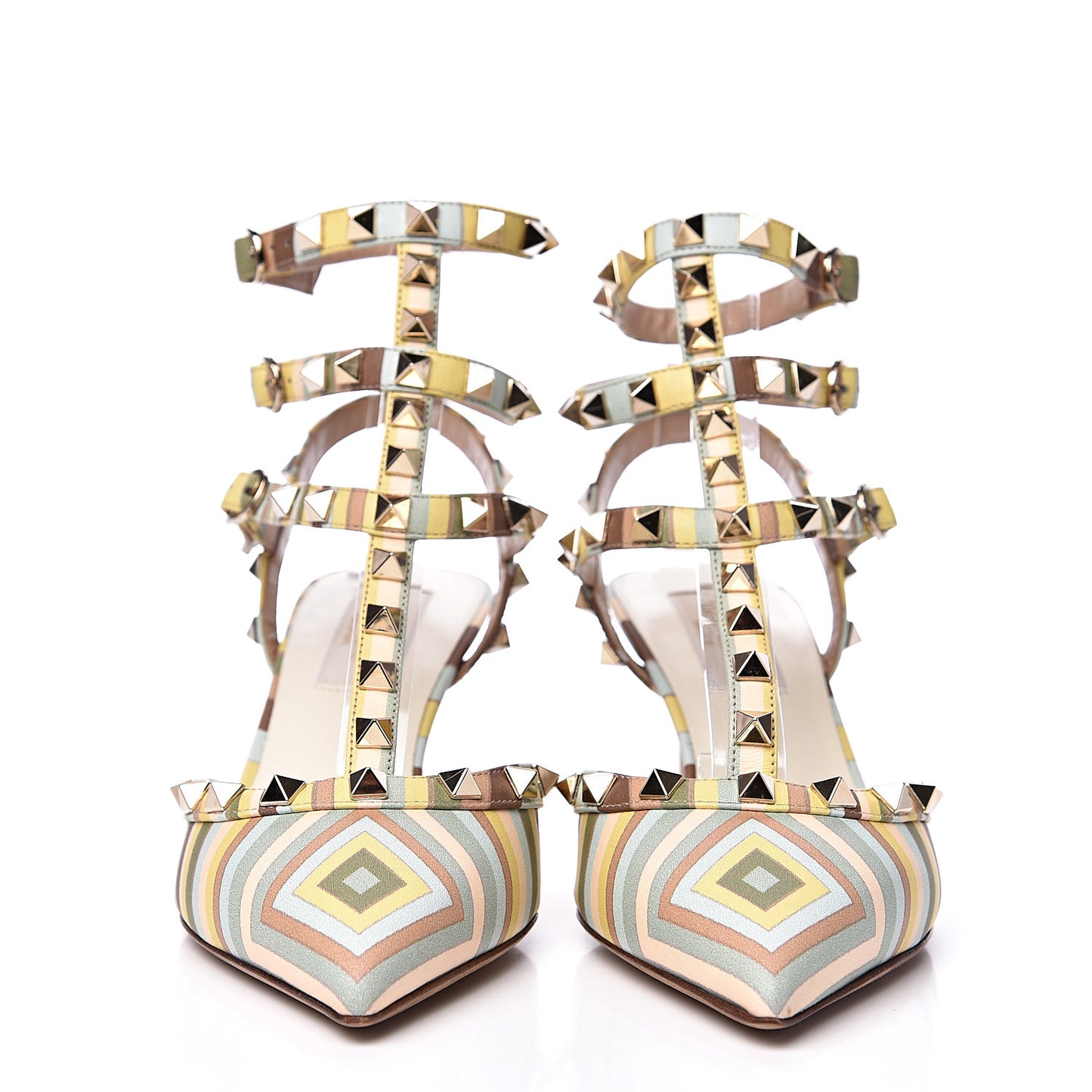 Nappa Native Couture 1975 Rockstud Ankle Strap Low Heel Pumps 36 Multicolor