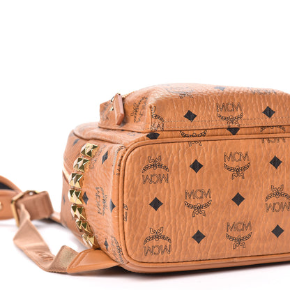 MCM Visetos Side Stud Mini Stark Backpack Cognac 5 of 10