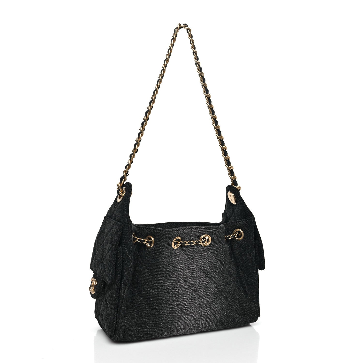 Chanel Washed Denim Quilted Mini Chanel 25 Handbag Black 1803912