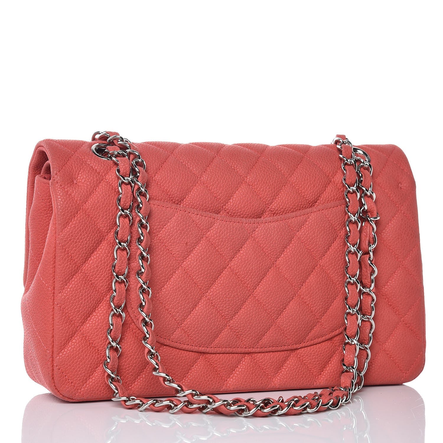 Chanel Iridescent Caviar Quilted Medium Double Flap Dark Pink 4 of 16