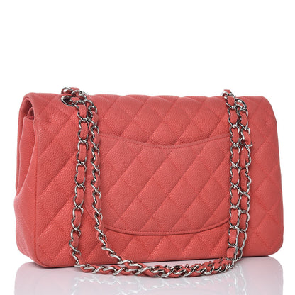 Chanel Iridescent Caviar Quilted Medium Double Flap Dark Pink 4 of 16