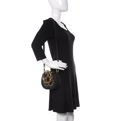 Chloe Calfskin Suede Small Constellation Studs Nile Bracelet Bag Black 2 of 9