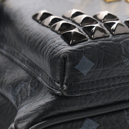 MCM Visetos Studded Small Stark M Backpack Black 9 of 11